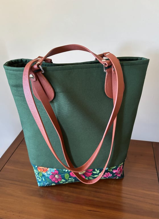 Canvas Bucket bag Floral Shoulder bag.