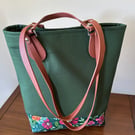Canvas Bucket bag Floral Shoulder bag.