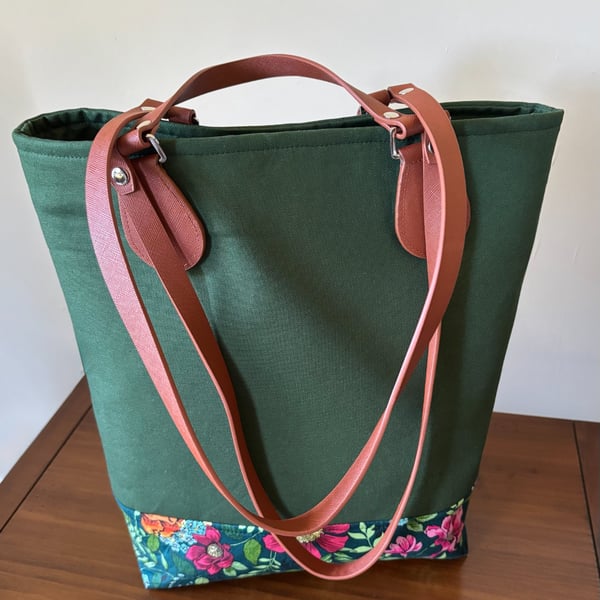 Canvas Bucket bag Floral Shoulder bag.