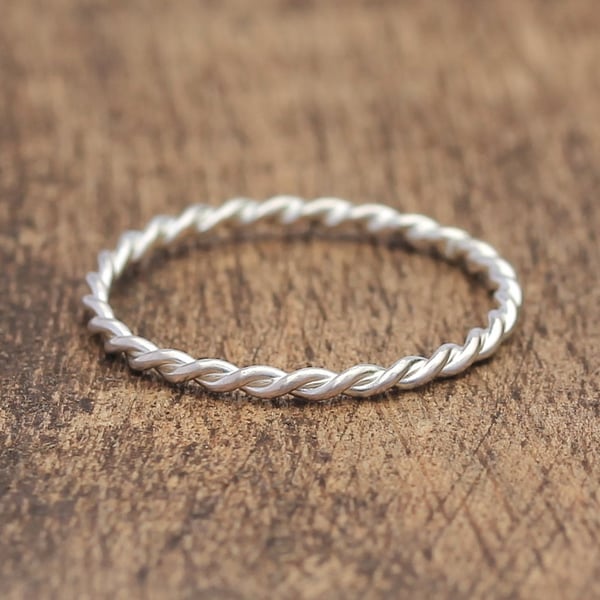 Silver Stacking Ring - Silver Twist Ring - Silver Wedding Ring