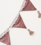 Dusky Pink Velvet Wedding Bunting - Handmade Romantic Wedding Decor - Image 3