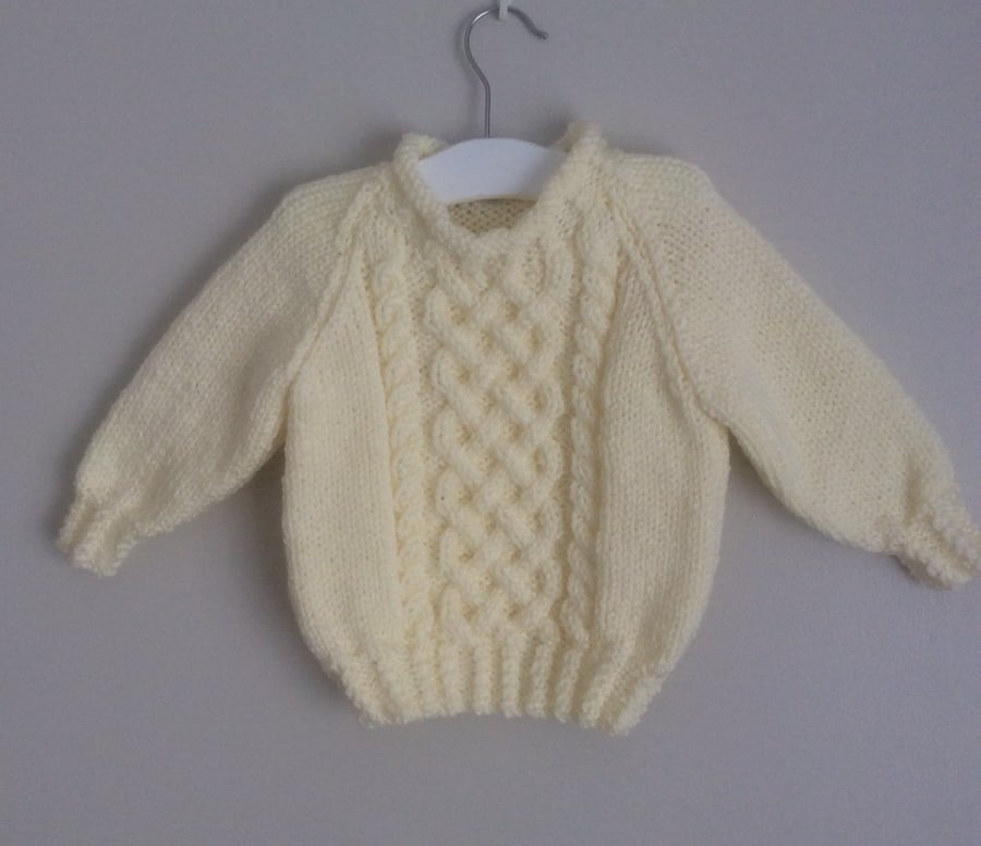 Hand knitted chunky baby jumper