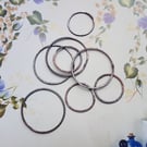 copper soldered rings,old patina round copper connectors,closed copper circle