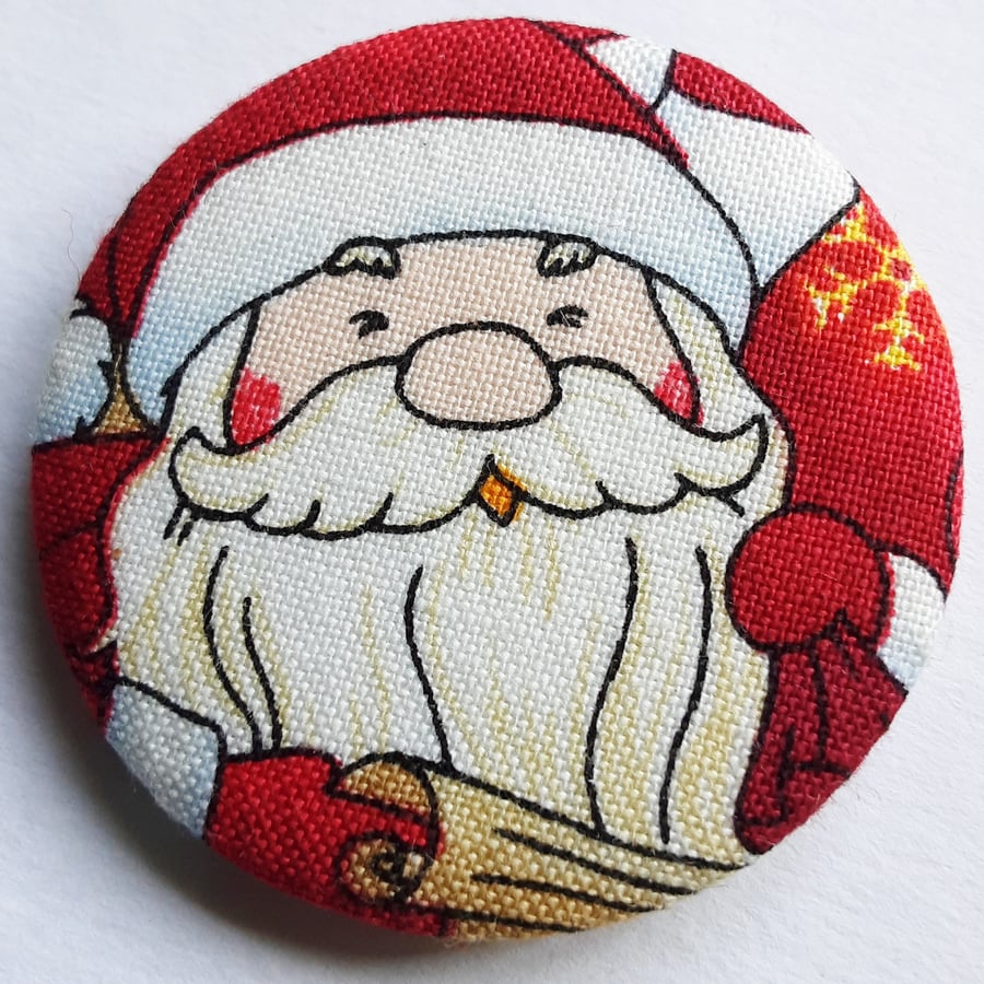 Christmas Badge Santa Textile Badge 45mm