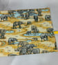Elephant fabric brush roll, Elephants pencil wrap, Tool roll, Handmade - Image 3