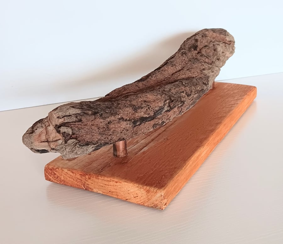 Handmade Driftwood Sculpture  Modern Abstract Original Coastal Art Decor