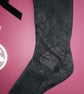 Black Poinsettia Christmas Stocking with Glitter Detail - Medium - Image 2