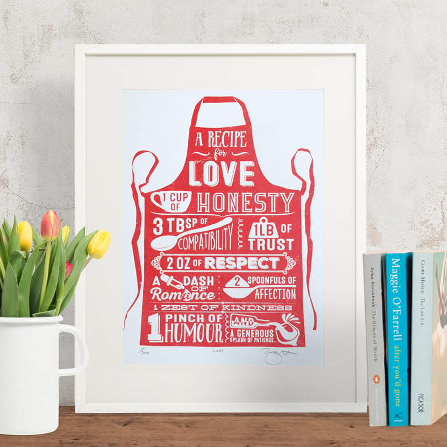 Recipe for Love Hand Pulled Limited Edition Screen Print