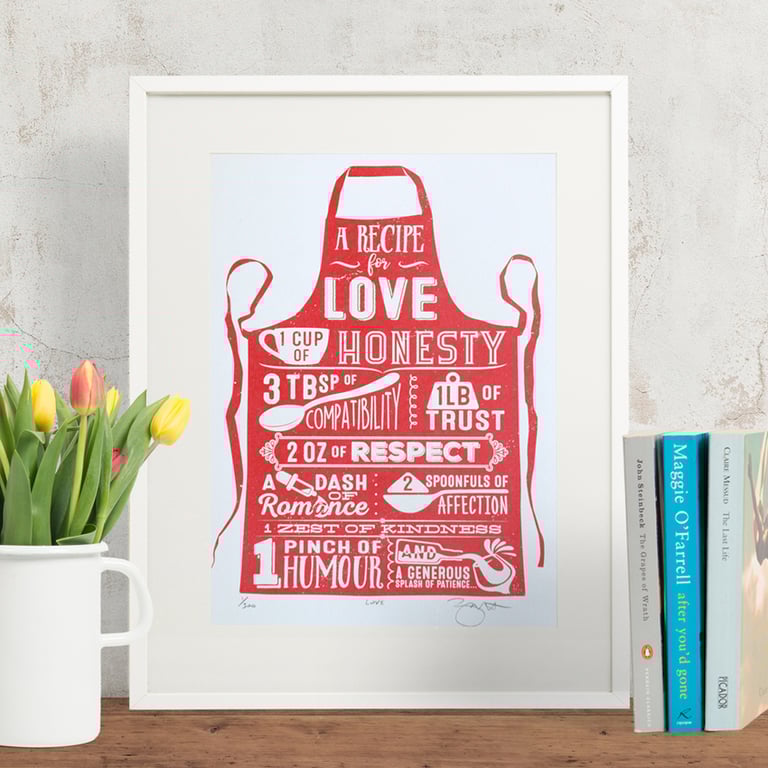 Recipe for Love Hand Pulled Limited Edition Screen Print