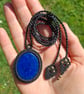 Lapis Lazuli Macrame Pendant 
