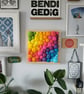 Bright Rainbow Wall Art -  Diagonal Abstract Tactile felt Blobs - Image 7