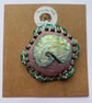 Handmade and hand painted fabric pin brooches with Pearl Nautilus design  - Image 1