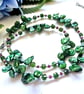 Keshi Pearl, Russian Diopside, Rare Rhodalite Garnet Sterling Silver Necklace  - Image 3