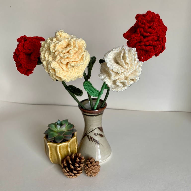 Carnation,Individual Crochet Carnation, Crochet flowers
