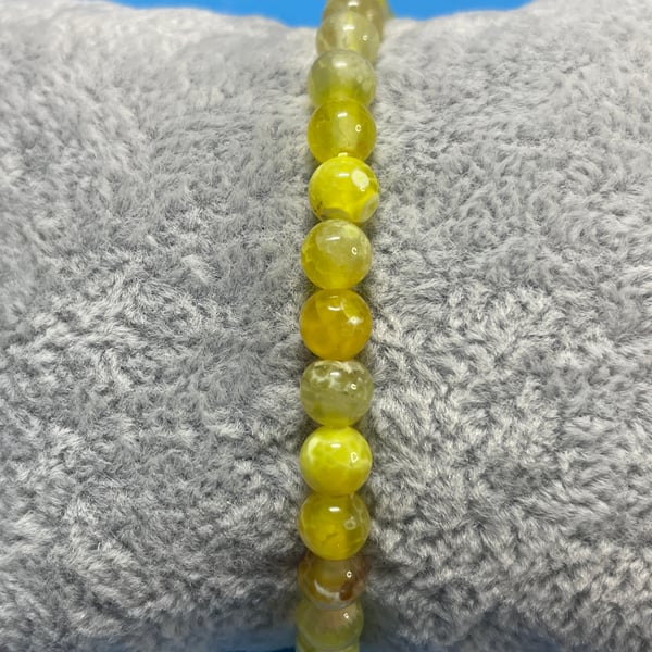 (Yellow Jade) Handmade Gemstone Bracelet (17cm)