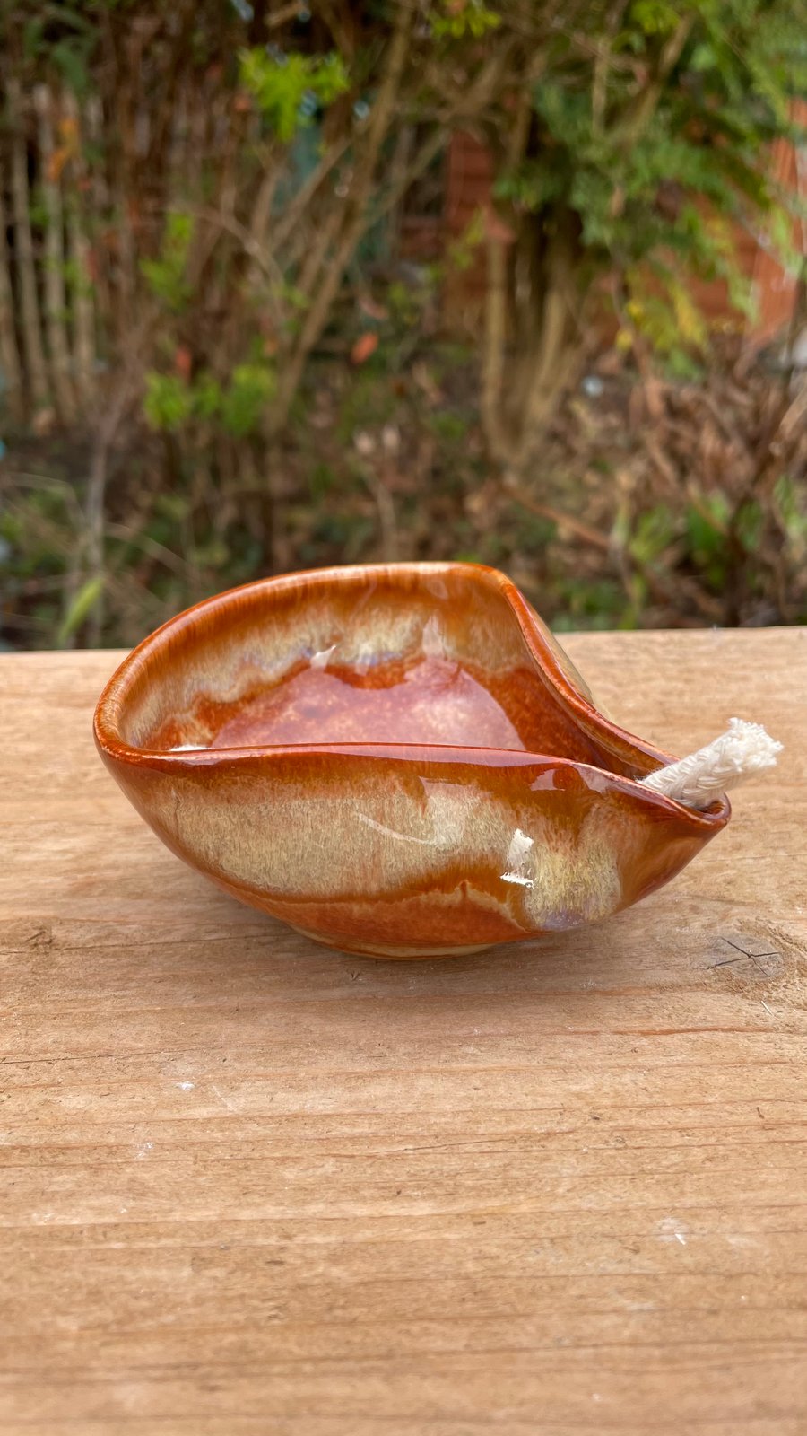 Wheel thrown Mediterranean Olive Oil Lamp - Diva 