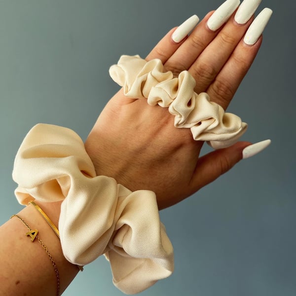 2 pure silk scrunchies. Perfect bridal accessory. 