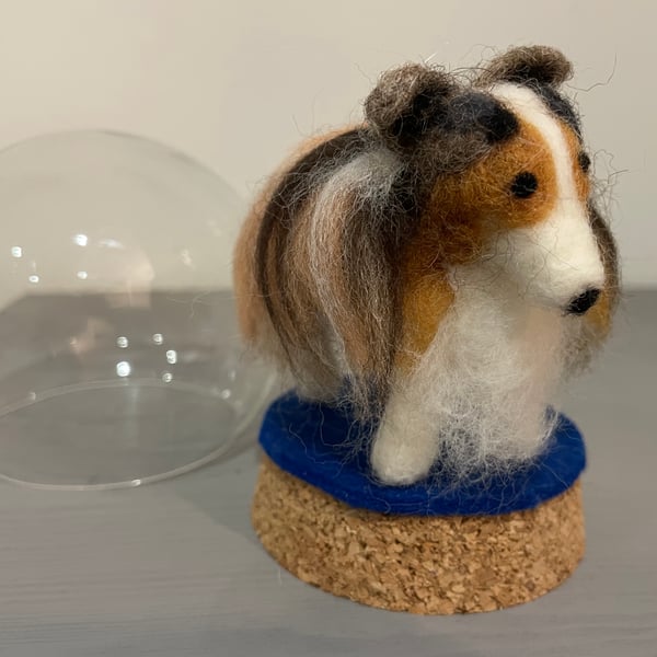 Hand made felted collie dog