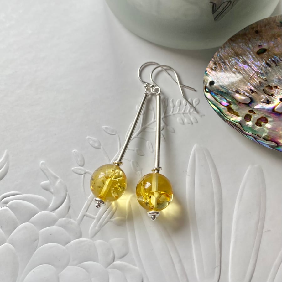 Lemon Amber earrings