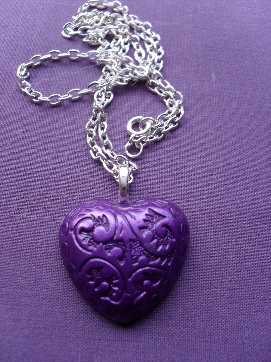 Polymer Clay Heart Pendant