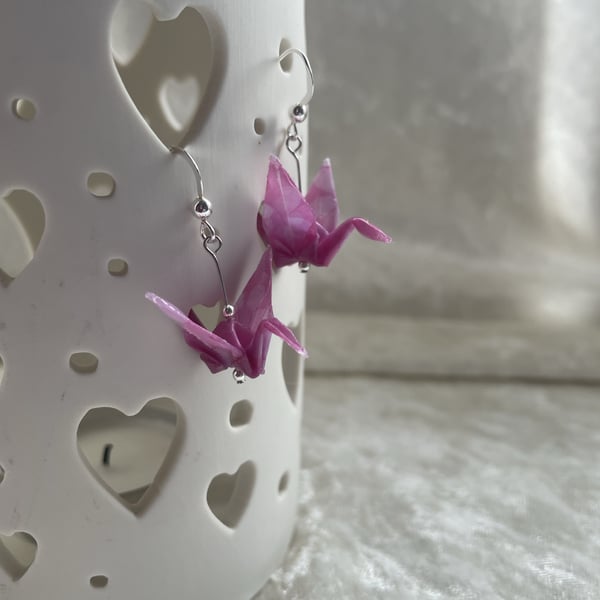 Origami crane earrings 