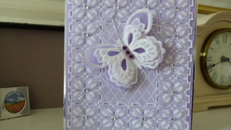 Ornate Butterfly Parchment Birthday Card