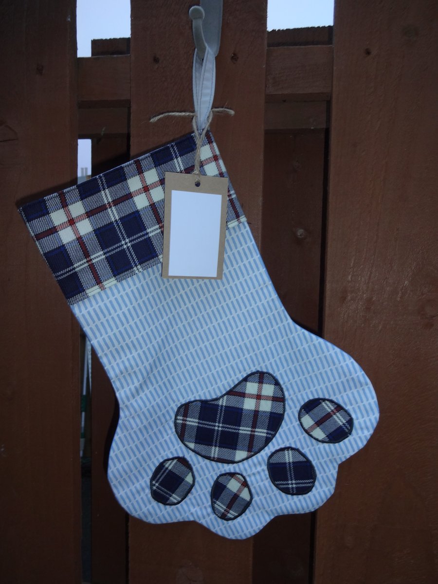 Christmas Pawprint Stocking (free postage UK)