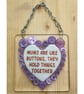 Handmade Fused Glass Mums Are Like Buttons Hanging Heart Picture Decoration - Image 5