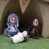 Holy Family Nativity Set Crib with Figures OOAK Sculpt by Ann Galvin