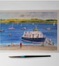  Art print The Cawsand Ferry Cornwall from original watercolour painting A4 - Image 4