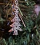 Silver metal Christmas Tree Dangle Earrings