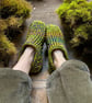 Woodland Merino Wool Blend Crochet Slipper Socks. - Image 7
