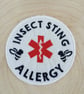 Insect Sting Allergy Medical Alert Badge - Sew on or Glue on Awareness Badge