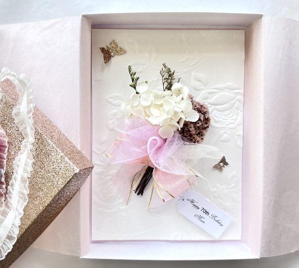 Luxury Handmade Personalised Birthday Card with Box, for Girlfriend, Wife C655