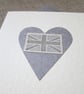 Grey Union Jack Greetings Card, blank inside - Image 1