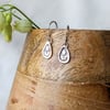 Boho teardrop handmade sterling silver drop earrings