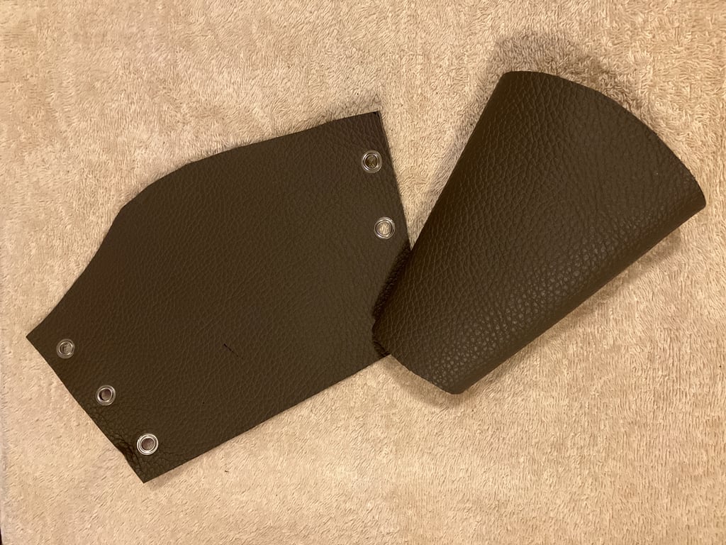 Small Pair of Moss Brown Coloured Leather Bracers - FREE SHIPPING