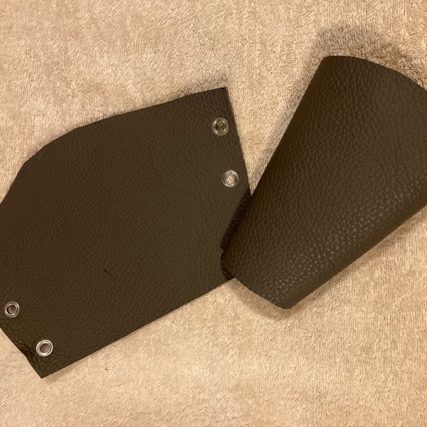 Small Pair of Moss Brown Coloured Leather Bracers - FREE SHIPPING