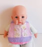 Baby bib, New baby, patchwork, quilted bib, reversible bib, gift for baby girl - Image 3