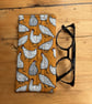 Chicken Print Quilted Fabric Glasses Case