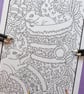 Squirrels Christmas A4 Colouring Page Printable JPG by S Godwin Studio