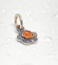 Hand Sawn Sterling Silver Daisy Pendant, with Orange Tourmaline  - Image 3