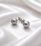8mm Button Freshwater Pearl Sterling Silver Stud Earrings - Image 5