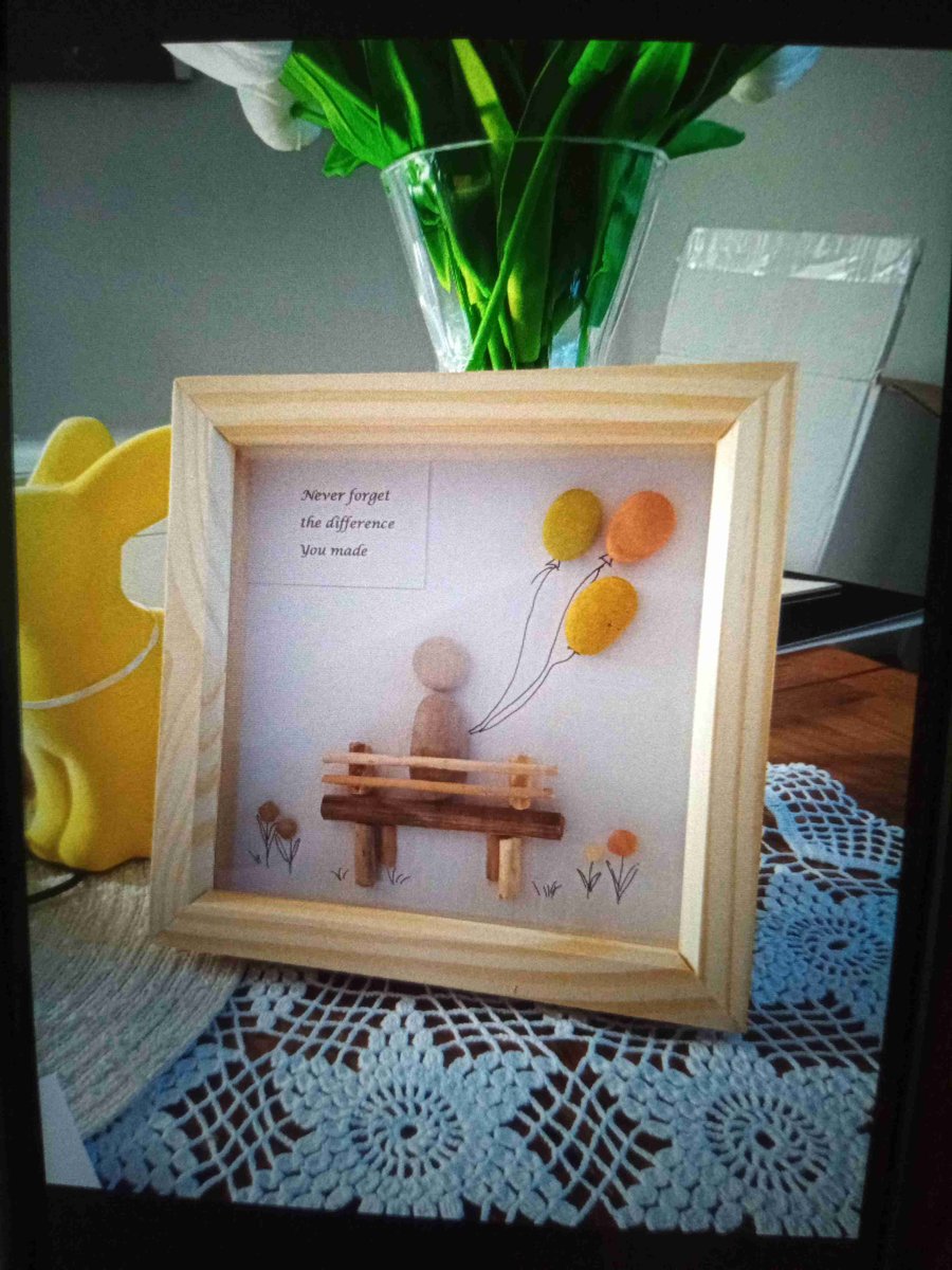 Retirement pebble art gift 9.5 inch frame 