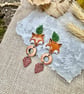 Fox Cub leaf & Acorn Drop Earrings  - Image 3
