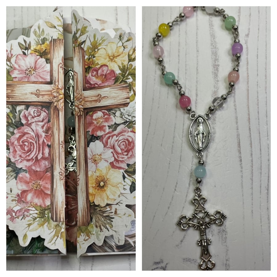 Folio and Rosary - Floral Faith by Carolee Crafts PB4 - 0025