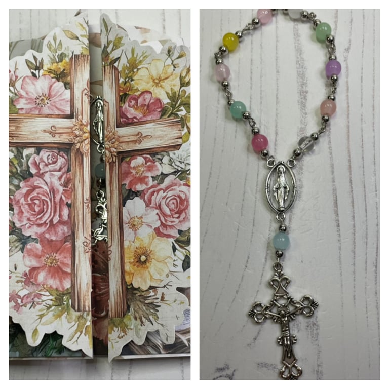 Folio and Rosary - Floral Faith by Carolee Crafts PB4 - 0025