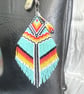 Handmade Native American inspired beadwork bag charm in vibrant colours  - Image 5