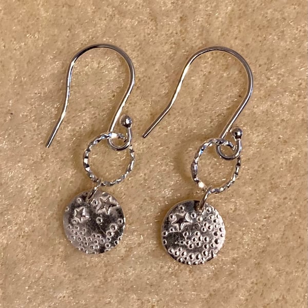 Starry, pure silver earrings 
