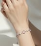 Lucky Four Leaf Clover and Pearl Bracelet White Gold Plated Gift
